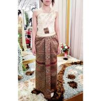 ราคา T-141 ชุดไทย ชุดเจ้าสาว ชุดแต่งงาน มือสองสภาพดี Size M (34-28-38) (20135914463)