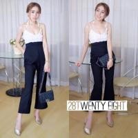 ราคา จั๊มสูทสายเดี่ยว แต่งผ้าลูกไม้ฉลุ (5105031723)