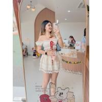 ราคา ชุดเซตปาดไหล่ฉลุ กระโปรงขนมชั้นลูกไม้ (44414392852)