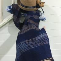 ราคา ผ้าพันคอ ผ้าฝ้ายทอมือ ย้อมครามสกลนคร (3508765006)
