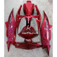 ราคา ชุดสี เฟรม มีโอ ตาเดียว MIO MX115 ตาโต mio 1 ตา ครบคัน 5 ชิ้น รถปี 2005-2007 สีแดงแก้วลายมังกร (5462860893)