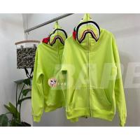 ราคา BAPE Ape Head Shark Fluorescent Green Loose Jacket Top Sweatshirt (29092496876)