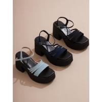 ราคา ลด 100.- ซื้อผ่านวิดีโอ Kalla lily shoes รองเท้าส้นตึกรัดข้อเท้า รุ่น มิย่า ส้นสูง3นิ้ว ทรงสวย และ เก๋ มาก (24128303012)