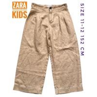 ราคา สินค้ามือสอง แบรนด์แท้ กางเกงขายาว ผ้าฝ้าย ซาร่า ขาบาน สีแทน Zara Kids ไซส์ 11-12 เด็กสูง 152 Cm 11-12 ขวบ (26728427607)