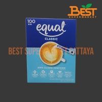 ราคา อิควล คลาสสิค วัตถุให้ความหวานแทนน้ำตาล 100 ซอง Equal Classic 100 Sticks 8850186100078 (7452802259)