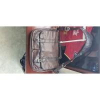 ราคา กระเป๋าหนังแท้ สะพาย ชาย Samsonite ขนาด 30×45 cm. มือสอง ใส่เอกสารขนาดA4 ได้แบบสบายๆหลวมๆ และใส่computer notebookได้ (22826229061)