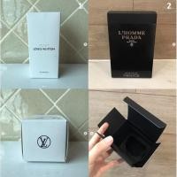 ราคา กล่อง กล่องเปล่า กล่องน้ำหอม แบรนด์ LOUIS VUITTON รุ่น ORANGE และ PRADA L'HOMME ของแท้ สภาพสวย (22109101923)