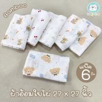ราคา ผ้าอ้อมใยไผ่ 27x27 นิ้ว แพ็ค 6 ผืน (คละลาย คละสี) (41001411918)