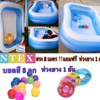 ราคา Intex สระว่ายน้ำเป่าลม 2 เมตร พิเศษ !! แถมลูกบอล ห่วงยาง (3145041155)