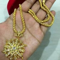 ราคา จี้เพชรซีกซีกพร้อมสร้อยคอ ยาว 24 นิ้วงานสวยเหมือนแท้สุดๆ (1892064657)