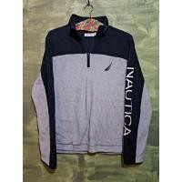 ราคา NAUTICA Fleece Jacket Navy Blue Grey Color Half Zip Sweater Size M (24997458818)