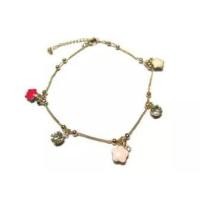 ราคา TANITTgems สร้อยข้อเท้าทองประดับตุ้งติ้งดอกไม้ลงยาสลับเพชร (1267863971)