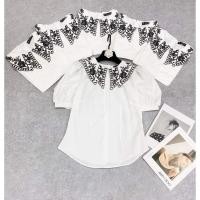 ราคา เสื้อเชิ้ตสีขาวปกปักดอกแขน (40158830148)