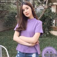 ราคา Mamong ชุดให้นม L389-QC เสื้อยืดคอปีนกระดุมหลัง(งานไม่ผ่าน QC) (42252537797)