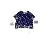 ราคา มือสอง used เสื้อสาวอวบ เสื้อคอกลม แขนสั้น แต่งลูกไม้ ใหม่ ผ้าคอตตอน อกหน้าผ้า 52 วงแขน 18 ยาว 26 นิ้ว #reitmans (26487276138)