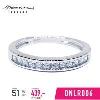 ราคา Memorine Jewelry แหวนเงินแท้ 925 ฝังเพชรสวิส (CZ) : ONLR006 (6945831519)