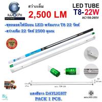 ราคา ชุดหลอดไฟ LED พร้อมราง T8 22W แบบยาว หลอดไฟนีออนพร้อมราง LED ฟลูเซ็ท LED IWACHI (ขาสปริง)(1 ชุด) (3571569172)