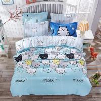 ราคา ชุดเครื่องนอน ชุดผ้าปูที่นอน ผ้าปูที่นอนลายแมว 3.5 / 5 / 6 ฟุต ลายผ้านวม ไม่รวมผ้าห่ม Fitted sheet รัดมุม 2nKE (8961268029)