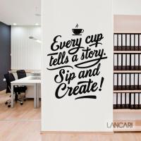 ราคา สติ๊กเกอร์ตัดร้านกาแฟตกแต่งร้านกาแฟอนุมัติทุกถ้วยบอกเรื่องราวสติ๊กเกอร์ติดกระจกติดผนัง (52350511337)