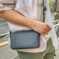 ราคา 02-499 mini crossbody bag intrecciato กระเป๋าสะพายสานหนังแท้ กระเป๋าผู้ชายสานหนังแท้ แบรนด์ klaas ของแท้ (25816013923)