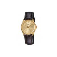 ราคา นาฬิกาข้อมือ Casio Lady Watch Leather Band Gold Tone Gold Dial LTP-1183Q-9ADF