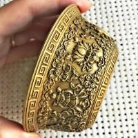 ราคา ทองแดงโบราณชามเครื่องประดับทองเหลืองมงคลแปดสมบัติชามทองแดงขนาดเล็กชามอุปทานชามชามชางานฝีมือตกแต่งบ้าน10.31.2 (55050583833)