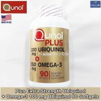 ราคา ยูบิควินอล โคเอนไซม์คิวเทน Plus Extra Strength Ubiquinol + Omega-3 100 mg Ubiquinol 90 Softgels - Qunol (6171391937)