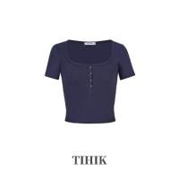 ราคา TIHIK เสื้อครอป เสื้อรัดรูป ลุคคุณหนู เสื้อ summer ทรงสลิมฟิต โชว์ สะดือเซ็กซี่สาวฮอต KU-HW00150 (43025285206)