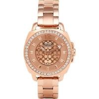 ราคา Coach Women's Mini Boyfriend Rose Gold Crystal Glitz Watch 14501700 14501701 14501699 34mm (26224616843)