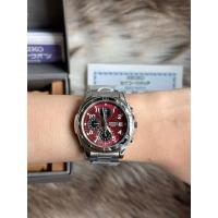 ราคา ⌚️Seiko Chronograph Red Dial Men Watch (27675746902)