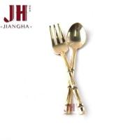 ราคา ช้อนส้อมกาแฟลายไผ่ (ยาว4.5"x1") ทองเหลืองแท้ 100% (9317893456)