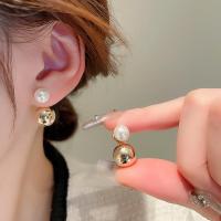 ราคา ต่างหู ชุบทอง 14K ประดับมุก ทรงกลม หรูหรา (21095442937)