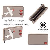 ราคา กระเป๋าสตางค์ กระเป๋าเงิน ของแท้ Tory burch description peace embellished zip continental wallet (26684629030)