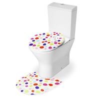 ราคา นำเข้าจากญี่ปุ่น ชุดพรมเช็ดเท้า+ที่หุ้มฝารองนั่งชักโครก รุ่น Rainbow Dot ที่ครอบฝาชักโครก ผ้าครอบฝาชักโครก (719390102)