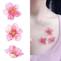 ราคา สาวหัวใจดอกพีชสักสติกเกอร์ดอกไม้สีชมพูหน่อกลีบกระดูกไหปลาร้ากันน้ํายาวนานสไตล์จีนย้อนยุคภาพหญิงจําลองสัก (26291181475)