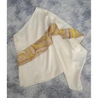 ราคา เสื้อปาดไหล่ข้างเดียว มือสอง สีครีม (24258390085)