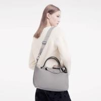 ราคา new*Longchamp LE PLIAGE CUIR TOP HANDLE BAG S สีเทา ปรับสายได้ (43374093312)