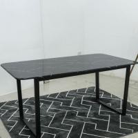 ราคา โต๊ะอาหารหินอ่อนสังเคราะห์ รุ่น แคทเธอลีน โต๊ะโครงขาสีดำ หน้าทอปหิน (12935995099)