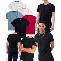 ราคา (ของแท้) Hollister crew-neck t-shirt เสื้อยืดคอกลม ปักโลโก้ตรงอก (44324778747)