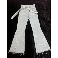 ราคา ‼️ กางเกงยีนส์ขาม้าบานเอวสูงผ้ายืด Size:L (28157925581)