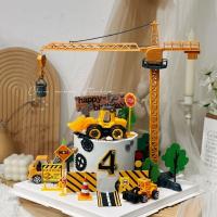 ราคา โมเดลรถเครน รถเครน โมเดลรถก่อสร้าง ป้ายกรวยจราจร ก่อสร้าง ตกแต่งเค้ก (29991048345)