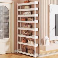 ราคา ชั้นวางกระเป๋าอุปกรณ์เก็บกระเป๋าชั้นวางของหลายชั้นด้านหลังประตูใช้ในครัวเรือนชั้นวางกระเป๋าชั้นเก็บของกระเป๋าหนัง (26272121825)