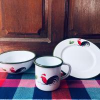 ราคา จานเคลือบ ชามเคลือบ แก้วเคลือบ ชุด จาน ชาม แก้ว เคลือบโบราณ (19680031823)