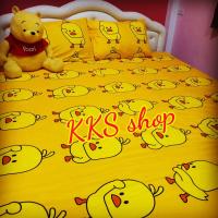 ราคา ผ้าปูที่นอนรัดมุม *ลายเป็ดสีเหลือง* ขนาด3.5/5/6ฟุต (รับเฉพาะผ้าปูที่นอน) เนื้อผ้า Cotton สีไม่ตก (8880770289)