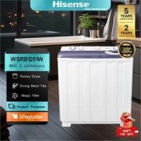ราคา Hisense เครื่องซักผ้าฝาบนสองถัง สีขาว รุ่น WSRB1201W ความจุ12กก.เครื่องซักผ้า New ไม่มีบริการติดตั้ง (29201718405)