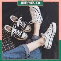 ราคา BRI* Converse SP1845 รองเท้าผ้าใบลําลองผ้าใบสีดําและสีขาววัสดุผู้หญิงเกาหลีสบาย (41972416819)