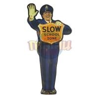 ราคา ป้ายแต่งร้านกาแฟ โรงรถ ร้านเหล้า ป้ายสังกะสีวินเทจ Slow School Zone (ปั้มนูน) (9276332954)