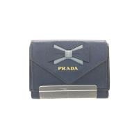 ราคา Prada Wallet Saffiano Ribbon Leather Blue Direct from Japan มือสอง (29256128712)