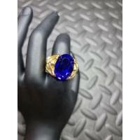 ราคา แหวนทอง 18 K หัวพลอยสีน้ำเงิน ไม่ลอก ไม่ดำ งานเดรด A (11811868828)