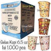 ราคา [1 กล่อง] ถ้วยกระดาษ 6.5 ออนซ์ บรรจุ 1,000 ชิ้น / แก้วกาแฟกระดาษทนความร้อน 6.5 ออนซ์ / ถ้วยกระดาษลาย 6.5ออนซ์ 6.5ออนซ์ / ถ้วยกระดาษลาย (25641398584)